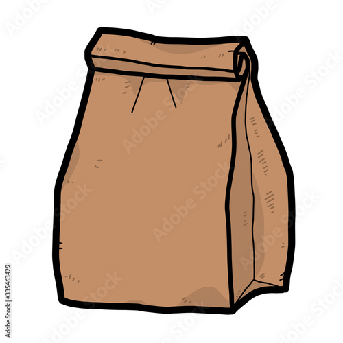 paper package bag / cartoon vector and illustration, hand drawn style, isolated on white background.