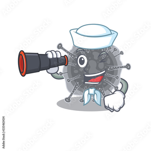 A cartoon icon of articulavirales Sailor with binocular