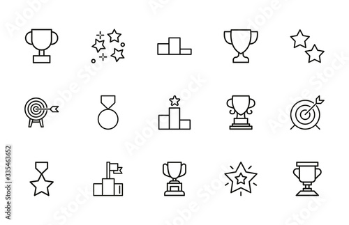 Big set of competitions line icons.