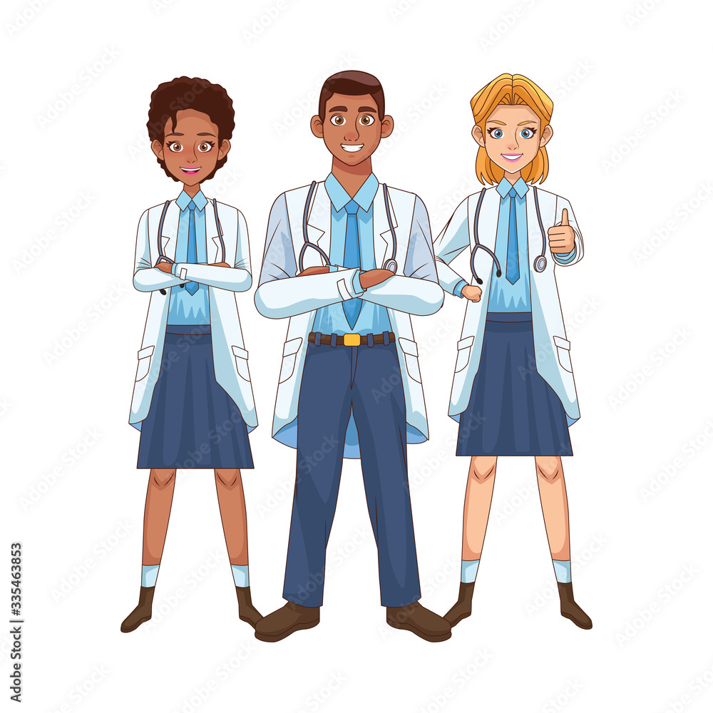 professional doctors staff interracial avatars characters professional doctors staff interracial avatars characters