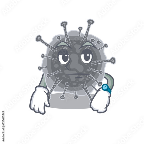 Mascot design of articulavirales showing waiting gesture