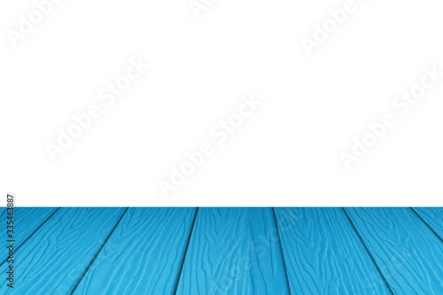 Blue wooden board floor  empty space for use as a background