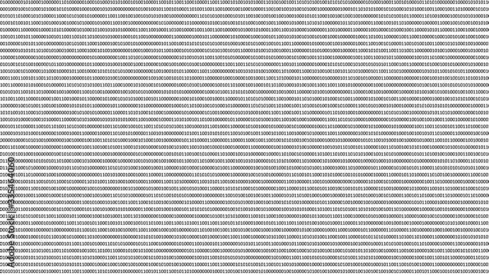 Binary numbers matrix in black on a white digital computer monitor screen. Data code in hacker or security technology concept. Abstract animated illustration. Binary numbers matrix in black on a white digital computer monitor screen. Data code in hacker or security technology concept. Abstract animated illustration.