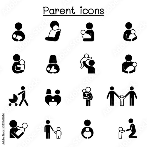 Parent & Family icons set vector illustration graphic design