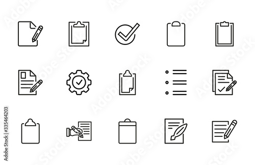 Simple set of survey modern thin line icons