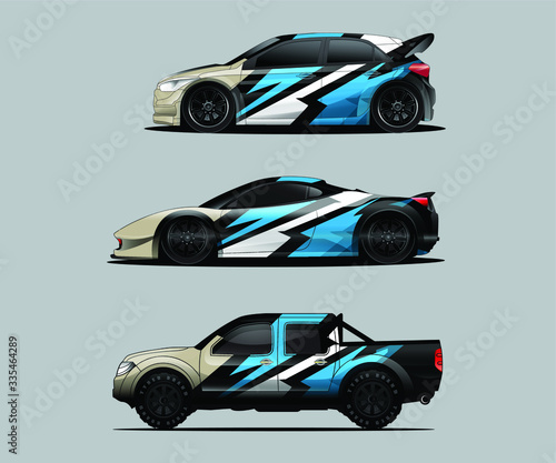 Car decal graphic wrap vector pack  abstract background
