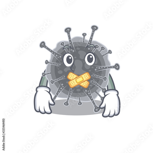 Articulavirales cartoon character style with mysterious silent gesture