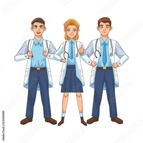 professional doctors staff avatars characters