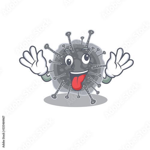 A cartoon design of articulavirales having a crazy face