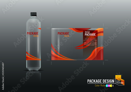 Packaging design, label & bottles for drinks, mock up-Vector illustration