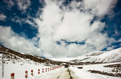 snow covered mountains