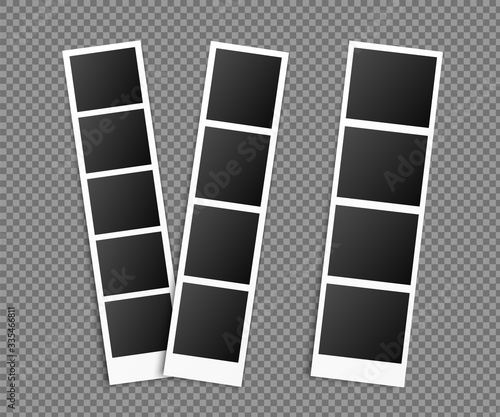 Photo booth picture frame. Empty vector instant photography snapshot design. Photo box snapshot. Photography picture card mockup