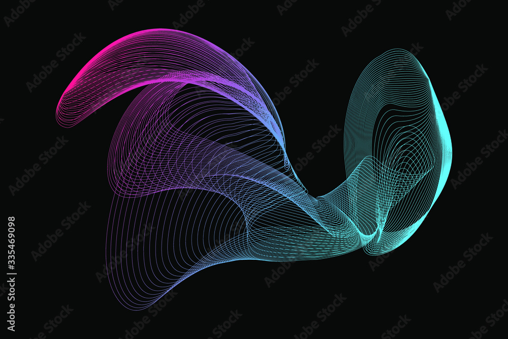 Fototapeta premium EPS 10 vector. Futuristic colorful background. Backdrop with lines and waves.