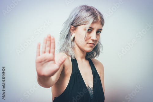 Wallpaper Mural Stop gesture girl Torontodigital.ca