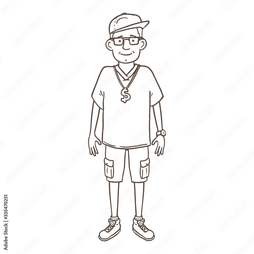 Vector Character - Young Man in Hip-Hop Outfit