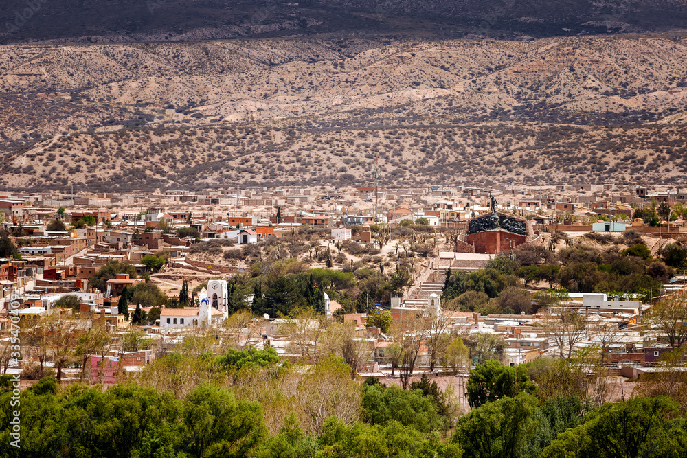 Humahuaca town (Jujuy, Argentina) seen from a hill