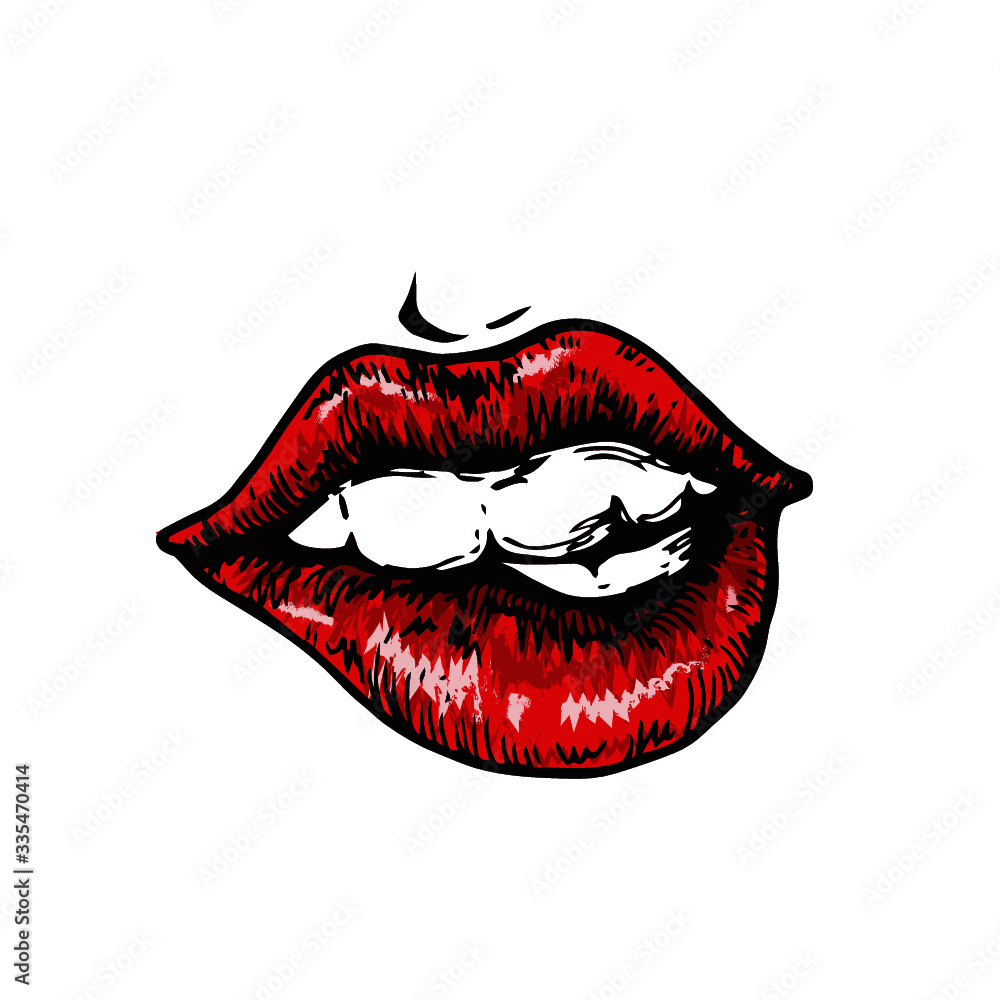 red lips isolated on white red lips isolated on white