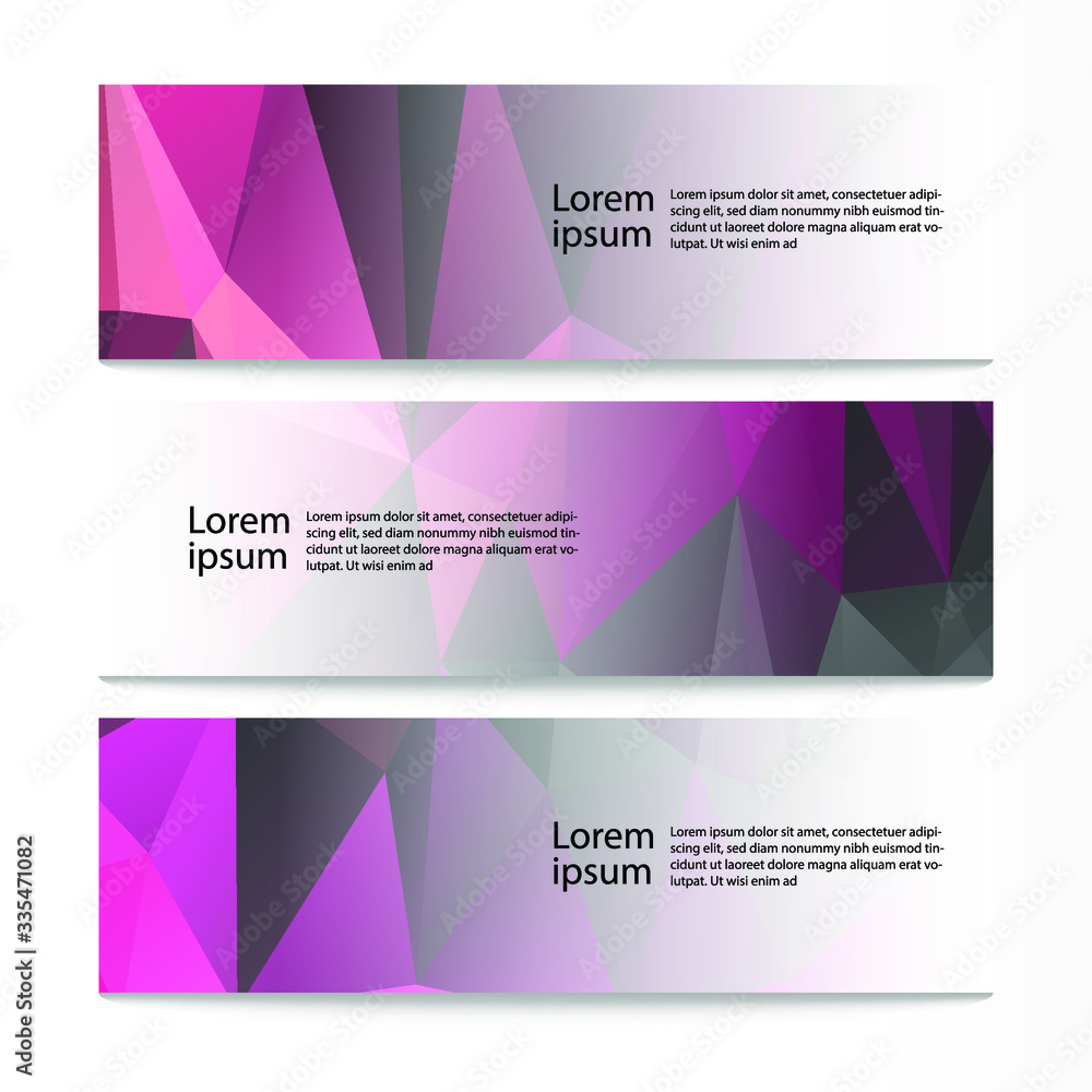 Fototapeta premium Vector abstract geometric design banner web template. Modern design background set. Vector illustration