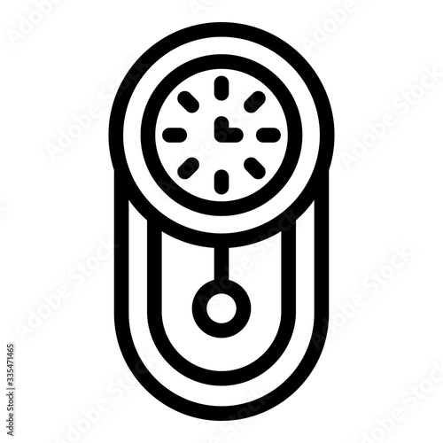 Metronome pendulum clock icon. Outline metronome pendulum clock vector icon for web design isolated on white background