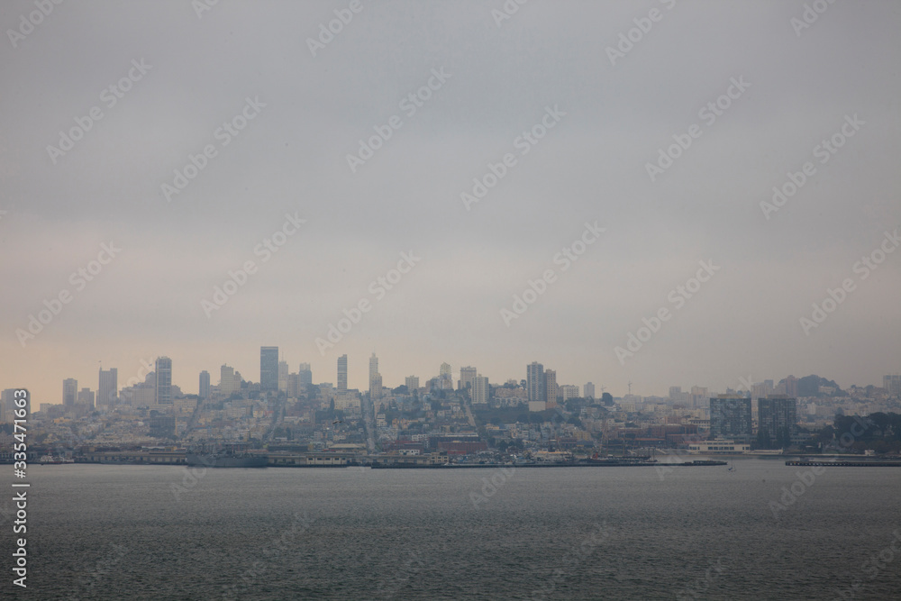 San Francisco, California / USA - August 25, 2015: San francisco view from Alcatraz penitentiary, San Francisco, California, USA