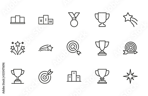 Big set of competitions line icons.