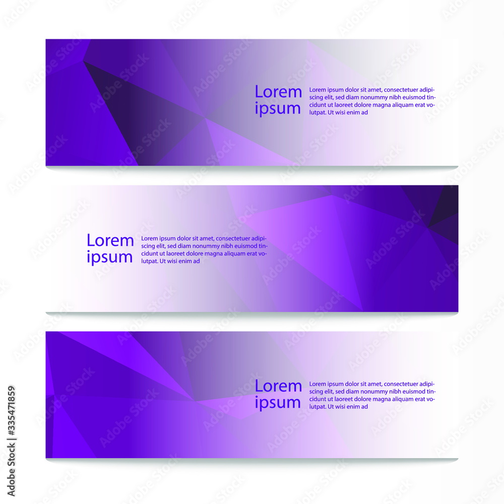 Fototapeta premium Vector abstract geometric design banner web template. Modern design background set. Vector illustration