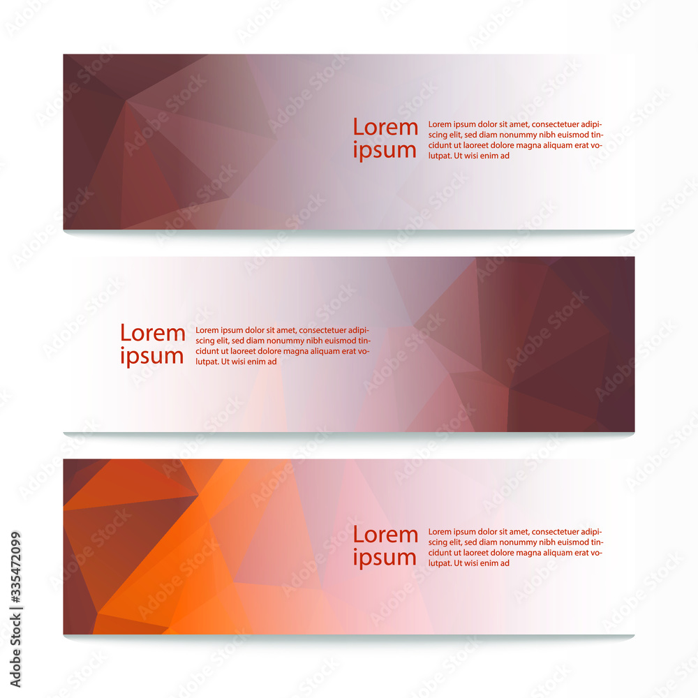 Fototapeta premium Vector abstract geometric design banner web template. Modern design background set. Vector illustration