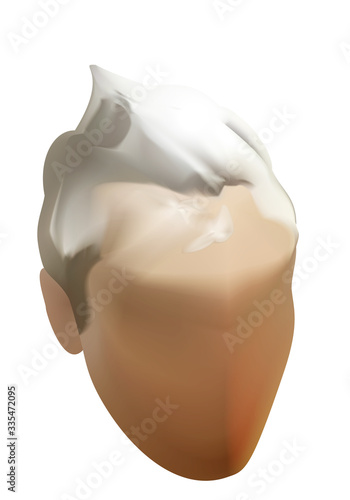 洗髪マネキン　アイコン　頭の洗い方　シャンプー　泡立て方の見本など