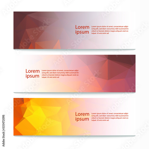 Vector abstract geometric design banner web template. Modern design background set. Vector illustration