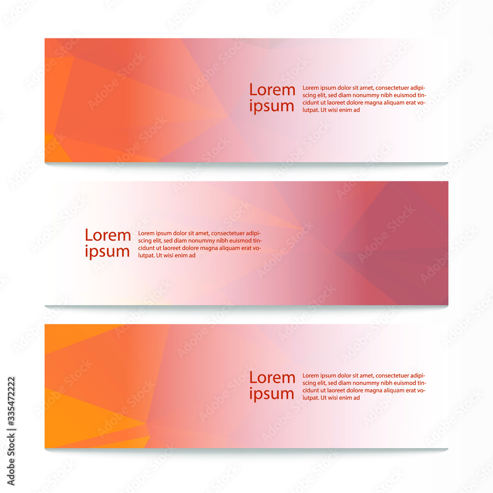 Fototapeta premium Vector abstract geometric design banner web template. Modern design background set. Vector illustration