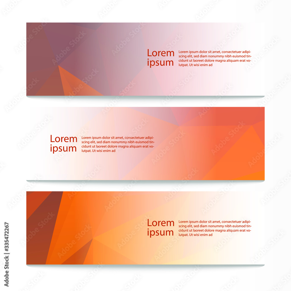 Fototapeta premium Vector abstract geometric design banner web template. Modern design background set. Vector illustration