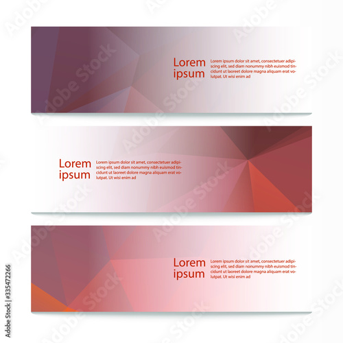 Vector abstract geometric design banner web template. Modern design background set. Vector illustration