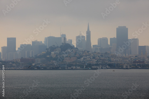 San Francisco  California   USA - August 25  2015  San francisco view from Alcatraz penitentiary  San Francisco  California  USA