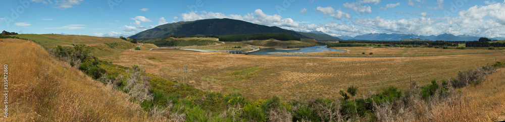 Hydroelectric power station on Waiau River on South Island of New Zealand

