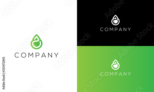 Waterdrop logo concept, green logo