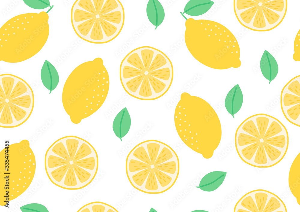 Seamless pattern of fresh lemon Seamless pattern of fresh lemon