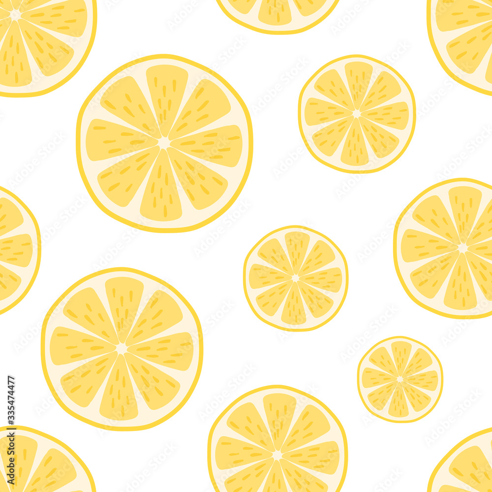 Seamless pattern of fresh lemon
