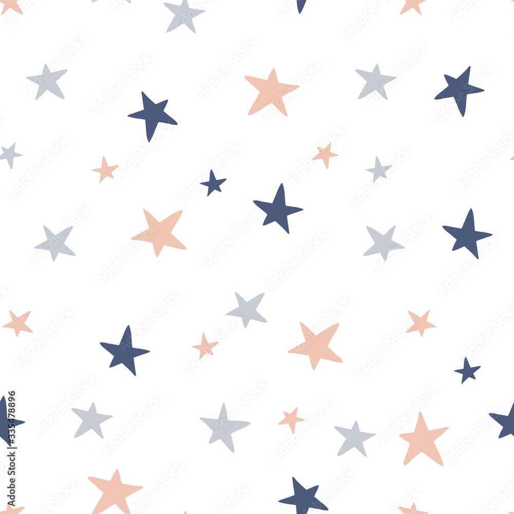 Colourful stars hand drawn seamless pattern. Cute childish drawing. Baby wrapping paper, textile, vector illustration . Colourful stars hand drawn seamless pattern. Cute childish drawing. Baby wrapping paper, textile, vector illustration .