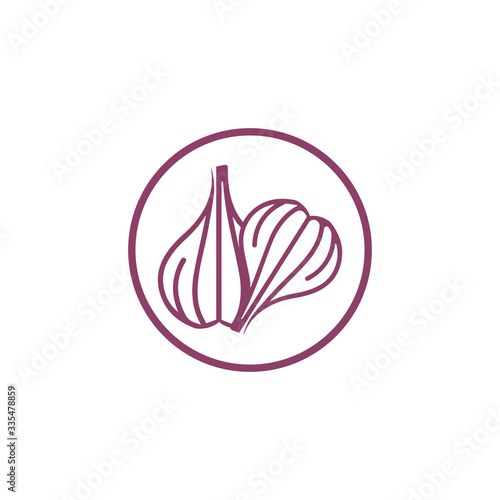 Garlic vector icon illustration design template