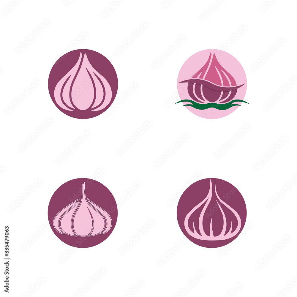 Garlic vector icon illustration design template