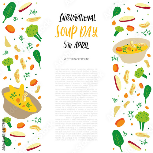 Hand drawn vector illustration of chicken soup