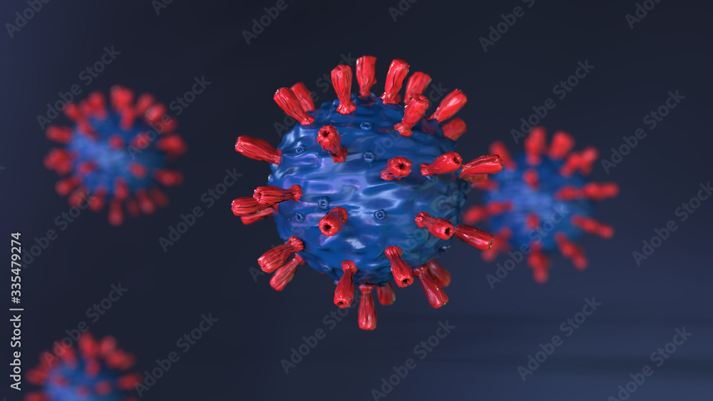 Corona Virus banner - Microbiology And Virology Concept - 3D Illustration Corona Virus banner - Microbiology And Virology Concept - 3D Illustration