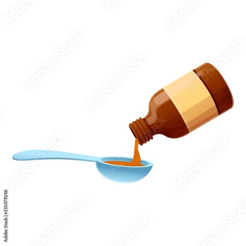Cough syrup mixture icon. Cartoon of cough syrup mixture vector icon for web design isolated on white background