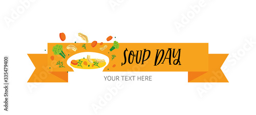 Hand drawn vector illustration of chicken soup