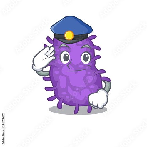 Police officer mascot design of bacteria bacilli wearing a hat