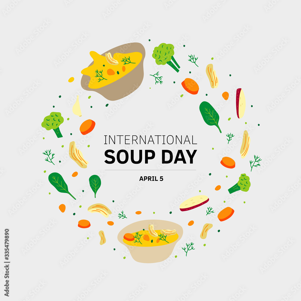 Hand drawn vector illustration of chicken soup