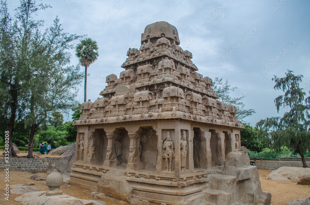 Five Rathas are UNESCO World Heritage Site located at Mamallapuram aka Mahabalipuram in Tamil Nadu, India