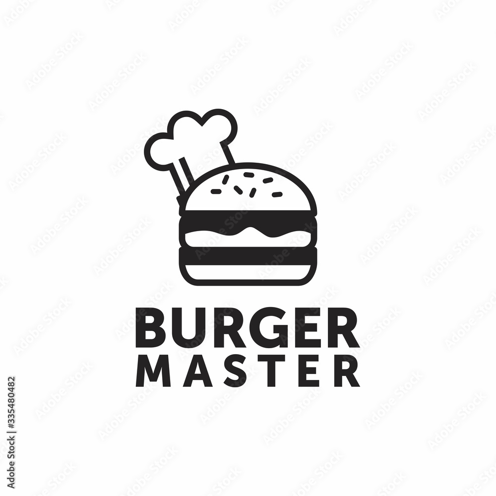 Burger Mastert logo design. Hamburger vector illustration. Burger Mastert logo design. Hamburger vector illustration.