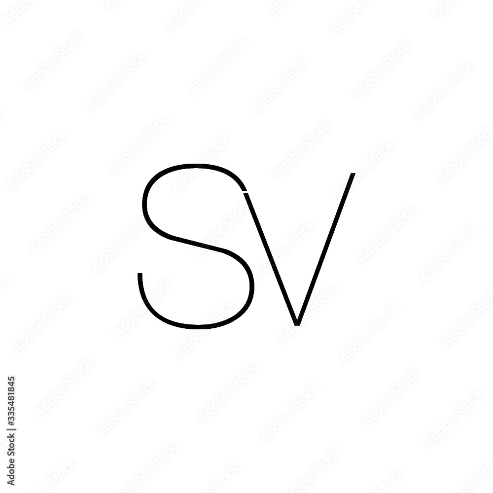 Obraz premium Initial Letter SV Logo Design Isolated on White Background