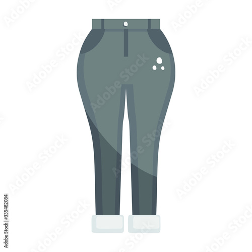 Ladies pants icon in flat design.